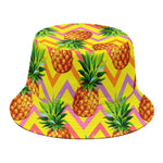 Pastel Zig Zag Pineapple Pattern Print Bucket Hat
