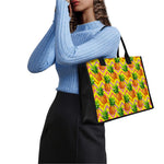 Pastel Zig Zag Pineapple Pattern Print Canvas Tote Bag