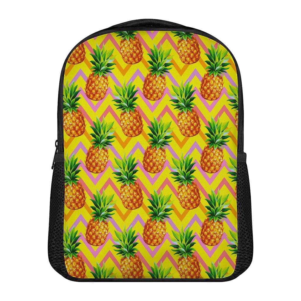 Pastel Zig Zag Pineapple Pattern Print Casual Backpack