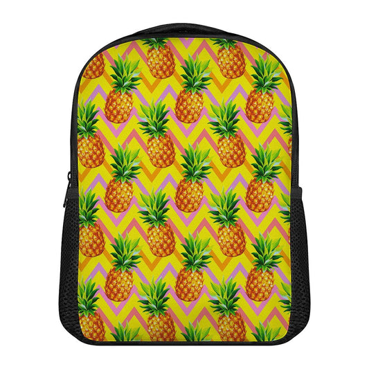 Pastel Zig Zag Pineapple Pattern Print Casual Backpack