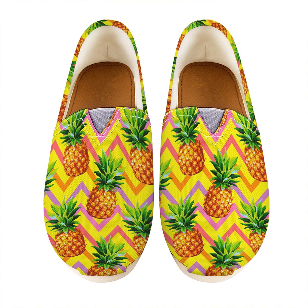 Pastel Zig Zag Pineapple Pattern Print Casual Shoes