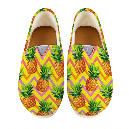 Pastel Zig Zag Pineapple Pattern Print Casual Shoes