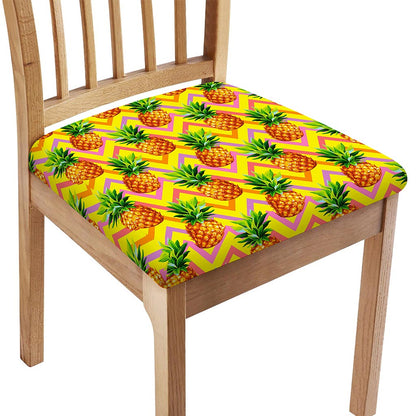 Pastel Zig Zag Pineapple Pattern Print Chair Cushion Cover