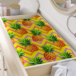 Pastel Zig Zag Pineapple Pattern Print Changing Pad Cover