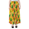 Pastel Zig Zag Pineapple Pattern Print Chiffon Maxi Skirt