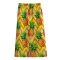 Pastel Zig Zag Pineapple Pattern Print Cotton Front Slit Maxi Skirt