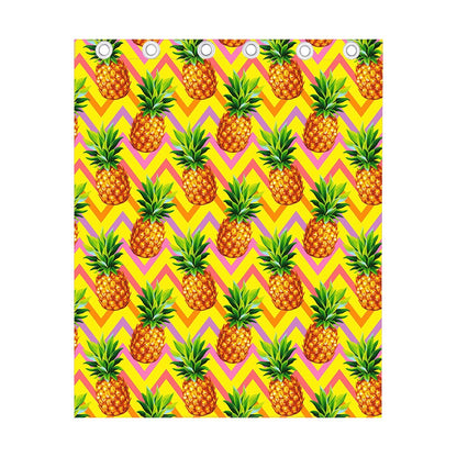 Pastel Zig Zag Pineapple Pattern Print Curtain