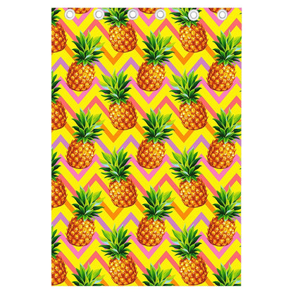 Pastel Zig Zag Pineapple Pattern Print Curtain