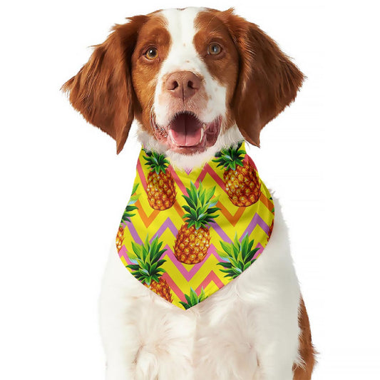 Pastel Zig Zag Pineapple Pattern Print Dog Bandana