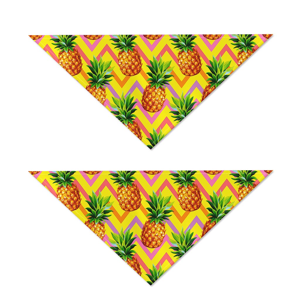 Pastel Zig Zag Pineapple Pattern Print Dog Bandana