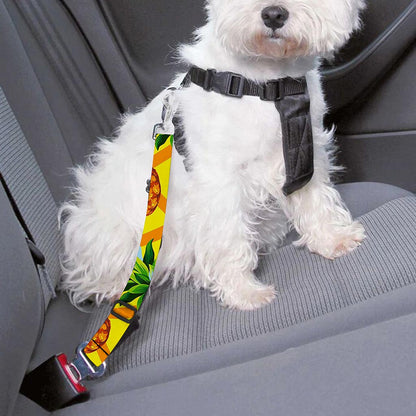 Pastel Zig Zag Pineapple Pattern Print Dog Seat Belt