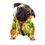 Pastel Zig Zag Pineapple Pattern Print Dog Zip Up Hoodie