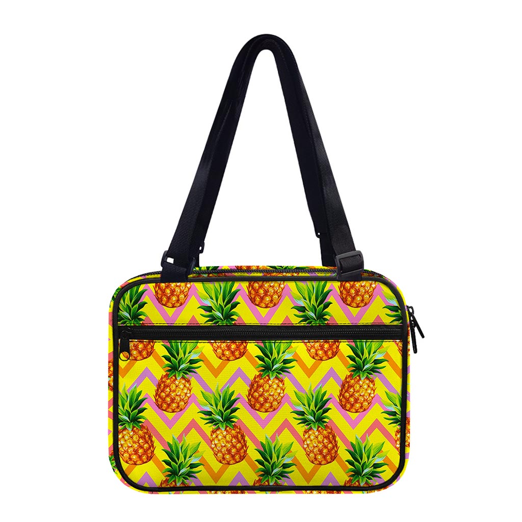 Pastel Zig Zag Pineapple Pattern Print Double Strap Bible Bag