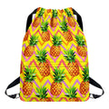 Pastel Zig Zag Pineapple Pattern Print Drawstring Backpack