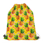 Pastel Zig Zag Pineapple Pattern Print Drawstring Bag