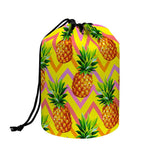 Pastel Zig Zag Pineapple Pattern Print Drawstring Makeup Bag