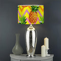Pastel Zig Zag Pineapple Pattern Print Drum Lamp Shade