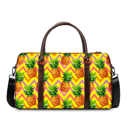 Pastel Zig Zag Pineapple Pattern Print Duffle Bag
