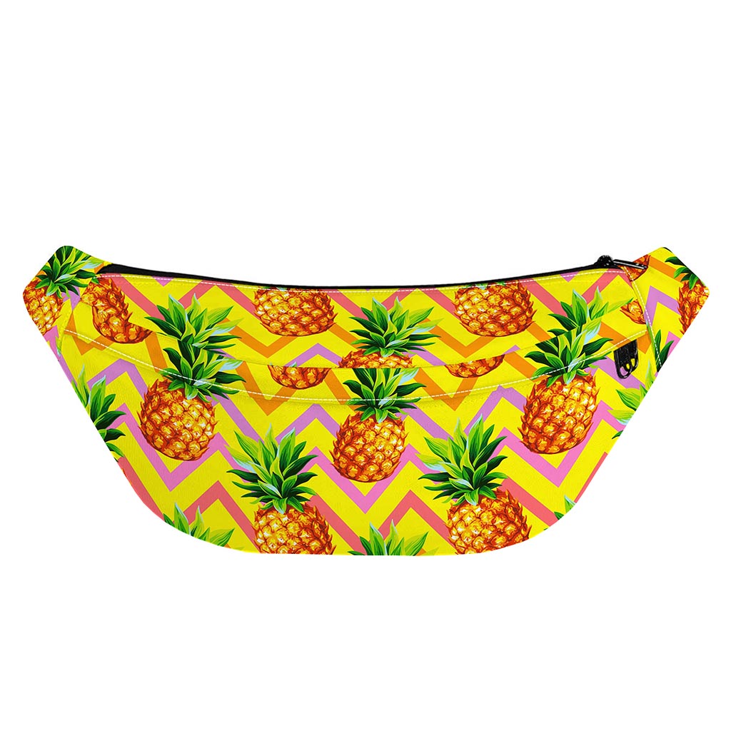 Pastel Zig Zag Pineapple Pattern Print Fanny Pack