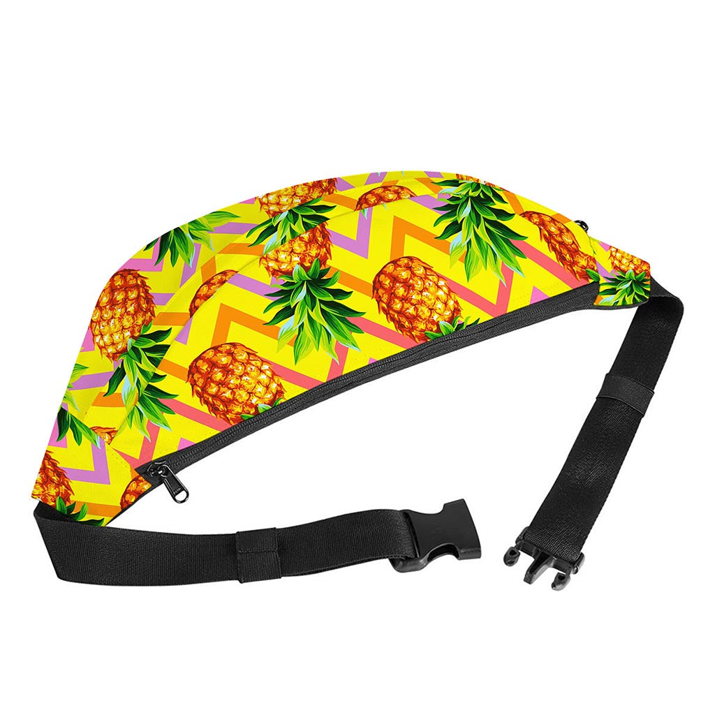 Pastel Zig Zag Pineapple Pattern Print Fanny Pack