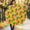 Pastel Zig Zag Pineapple Pattern Print Foldable Umbrella