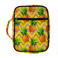 Pastel Zig Zag Pineapple Pattern Print Front Pocket Bible Bag