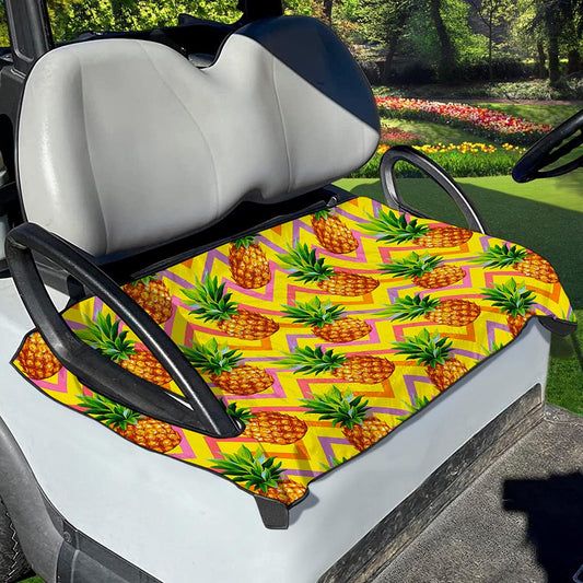 Pastel Zig Zag Pineapple Pattern Print Golf Cart Seat Cover