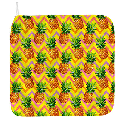 Pastel Zig Zag Pineapple Pattern Print Hand Towel