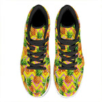 Pastel Zig Zag Pineapple Pattern Print High Top Leather Sneakers