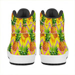 Pastel Zig Zag Pineapple Pattern Print High Top Leather Sneakers