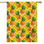Pastel Zig Zag Pineapple Pattern Print House Flag