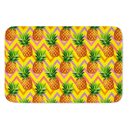 Pastel Zig Zag Pineapple Pattern Print Indoor Door Mat
