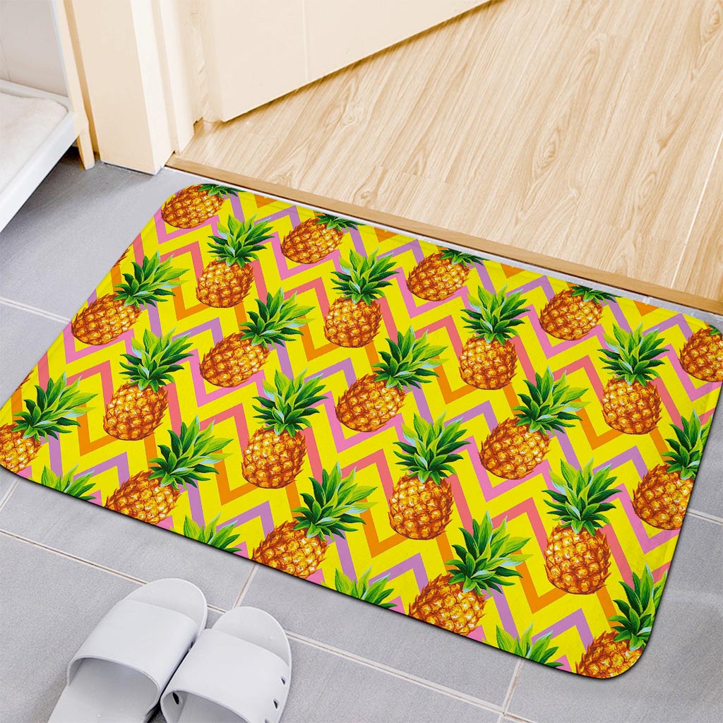 Pastel Zig Zag Pineapple Pattern Print Indoor Door Mat