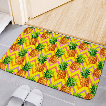 Pastel Zig Zag Pineapple Pattern Print Indoor Door Mat