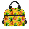 Pastel Zig Zag Pineapple Pattern Print Insulated Lunch Bag