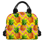 Pastel Zig Zag Pineapple Pattern Print Insulated Lunch Bag
