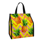 Pastel Zig Zag Pineapple Pattern Print Insulated Lunch Tote