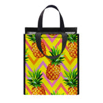 Pastel Zig Zag Pineapple Pattern Print Insulated Lunch Tote