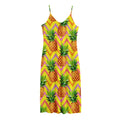 Pastel Zig Zag Pineapple Pattern Print Jersey Midi Cami Dress