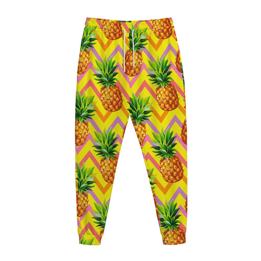 Pastel Zig Zag Pineapple Pattern Print Jogger Pants