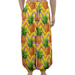 Pastel Zig Zag Pineapple Pattern Print Lantern Pants