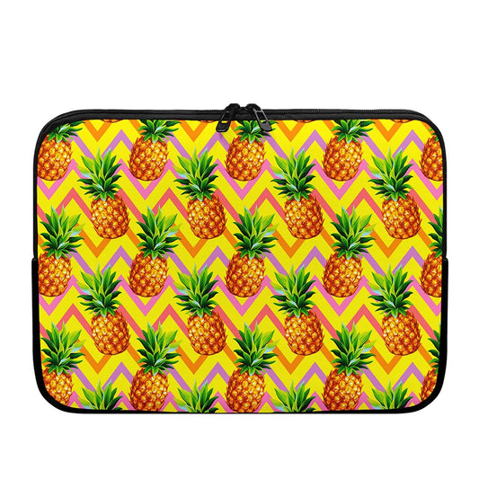Pastel Zig Zag Pineapple Pattern Print Laptop Sleeve