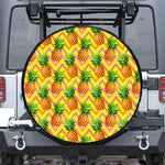 Pastel Zig Zag Pineapple Pattern Print Leather Spare Tire Cover