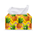 Pastel Zig Zag Pineapple Pattern Print Leather Tissue Box Cover