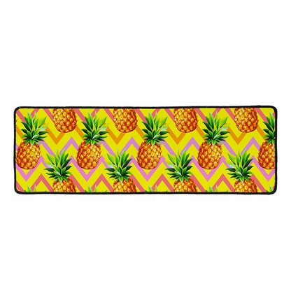 Pastel Zig Zag Pineapple Pattern Print Long Kitchen Mat