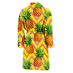 Pastel Zig Zag Pineapple Pattern Print Men's Bathrobe