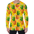 Pastel Zig Zag Pineapple Pattern Print Men's Long Sleeve T-Shirt
