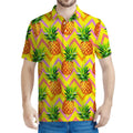 Pastel Zig Zag Pineapple Pattern Print Men's Polo Shirt
