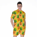 Pastel Zig Zag Pineapple Pattern Print Men's Romper