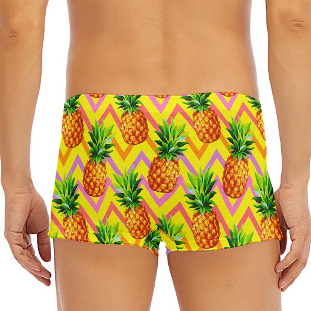 Pastel Zig Zag Pineapple Pattern Print Men's Short Boxer Briefs